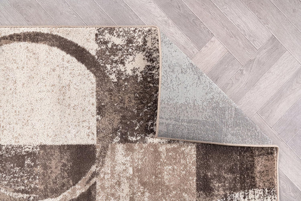 Rugshop Circle Design Contemporary Abstract Area Rug Brown 5'3" x 7&...