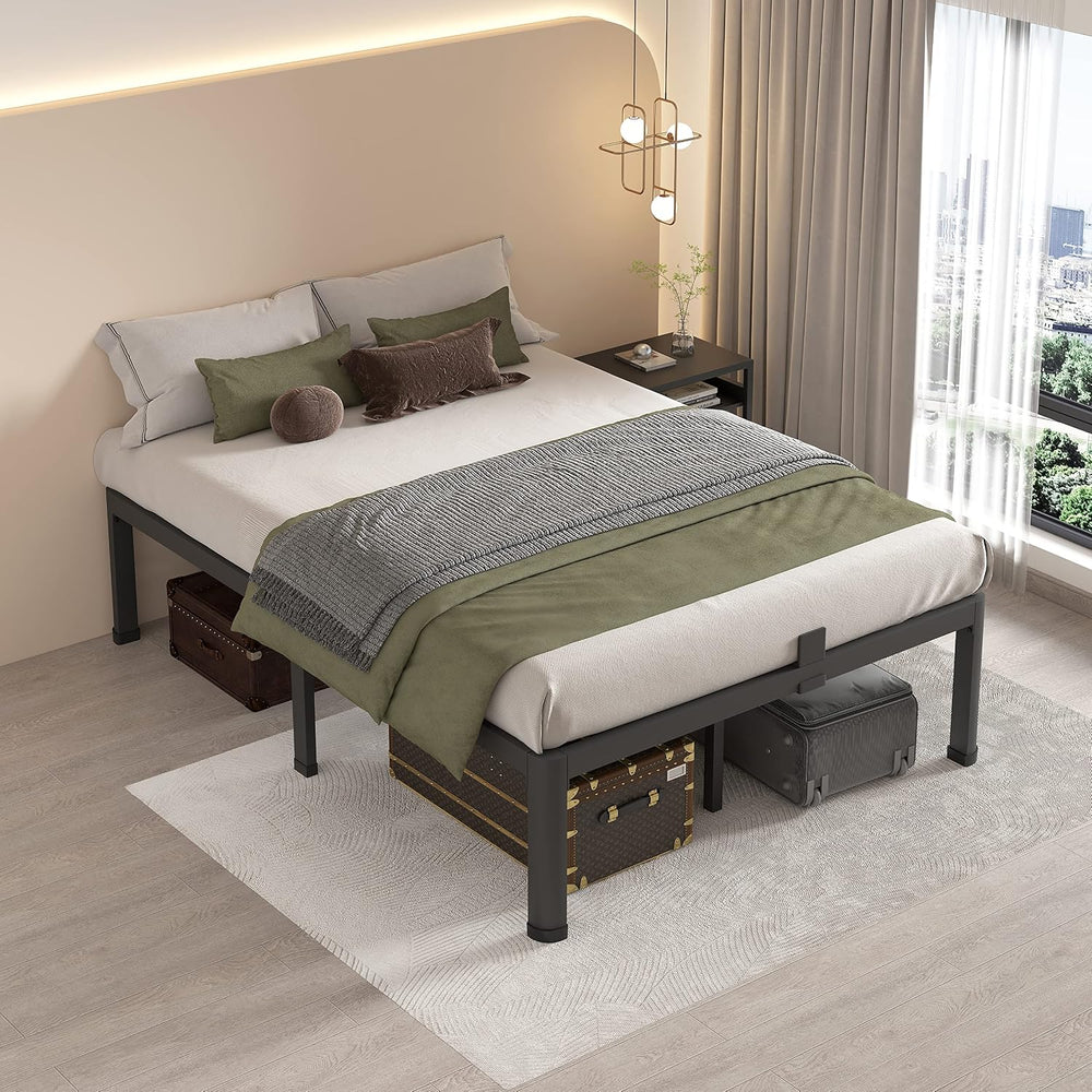 MAF 14 Inch Full Size Metal Platform Bed Frame with Round Corner Legs