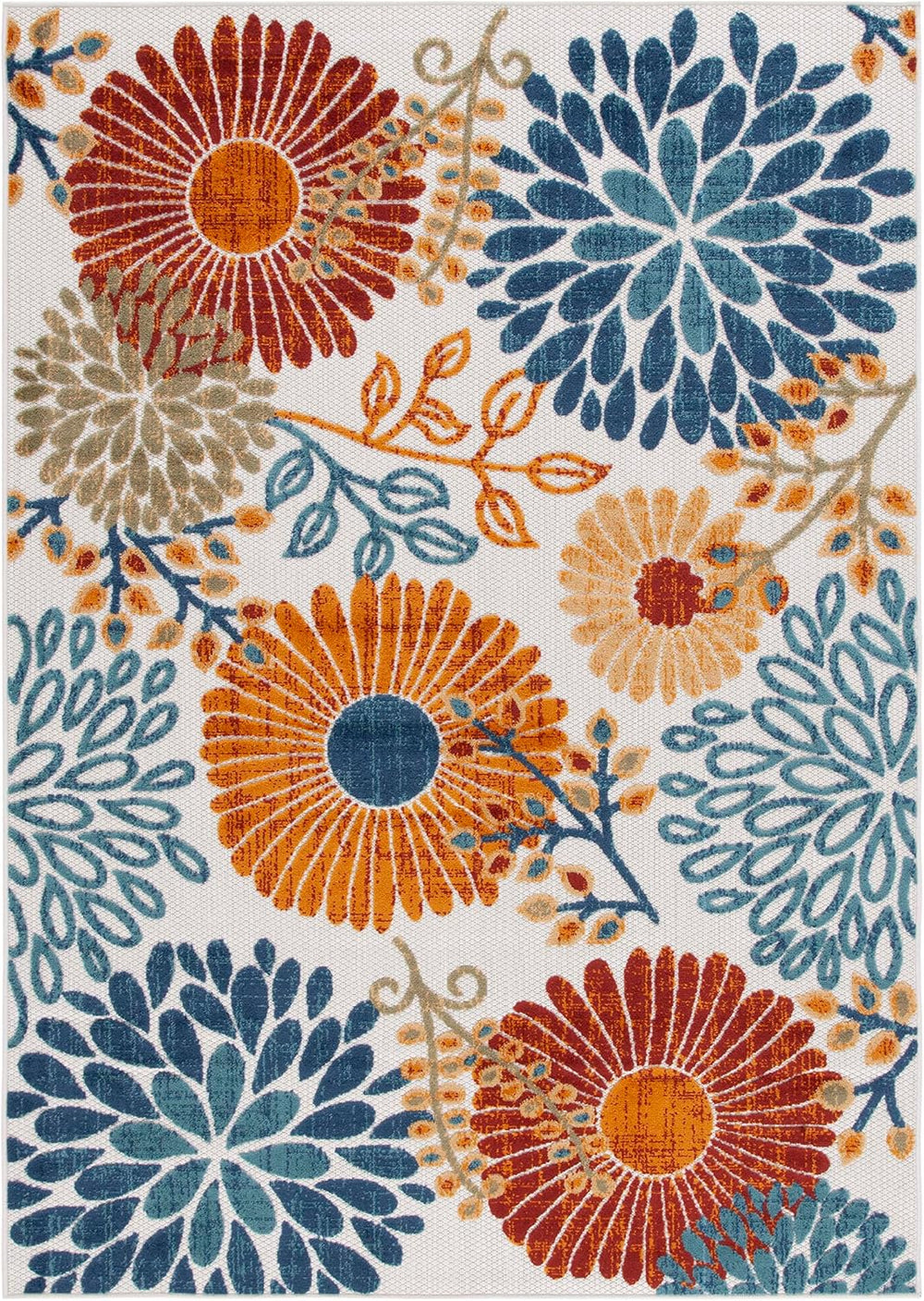 SAFAVIEH Cabana Outdoor Area Rug 6'x9', Modern Cream & Red CBN832A