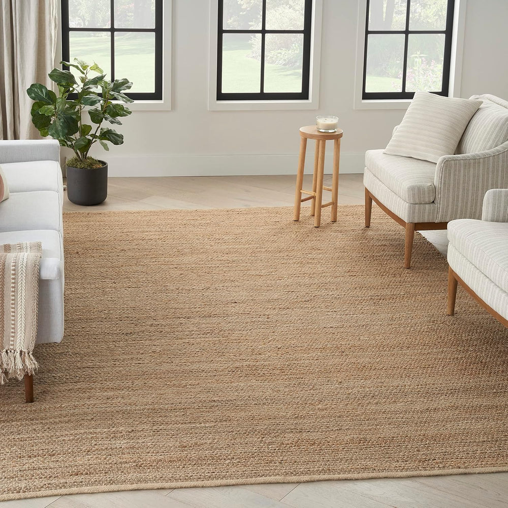 Nourison Home Natural Jute Natural 7' x 10' Area Rug - Easy Clean, No...