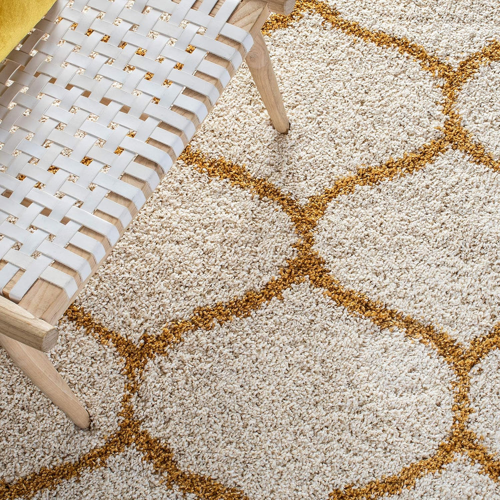 SAFAVIEH Hudson Shag Runner Rug 2'3"x8', Plush Trellis Ivory &am...