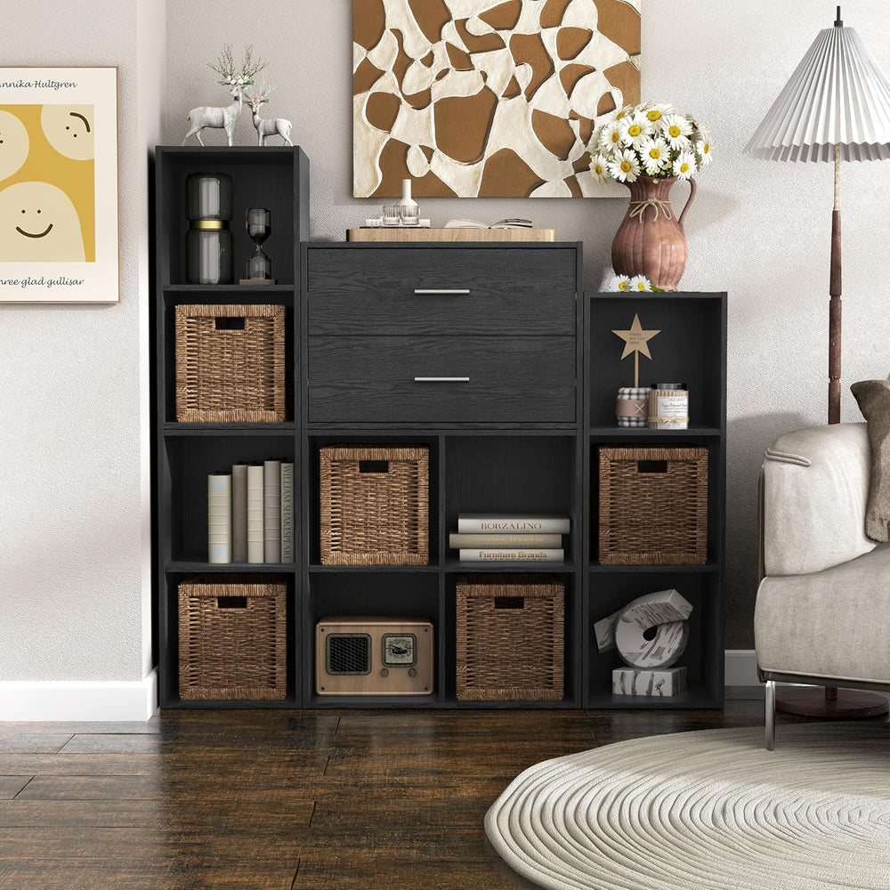 Homes: Inside + Out Apexa 2-Drawer Wooden Stackable Storage Drawers, Small Fo...