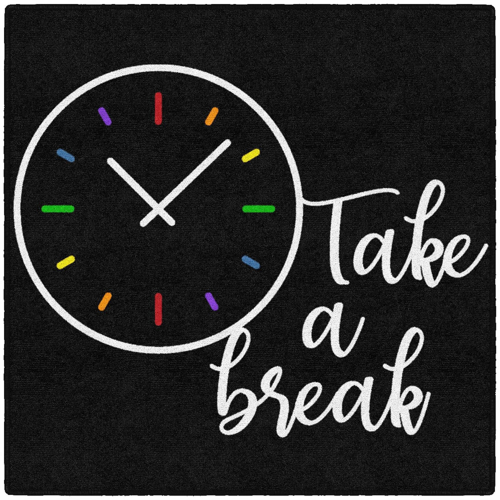 Flagship Carpets Take A Break Childrens Time Clock Classroom Entryway or Home...