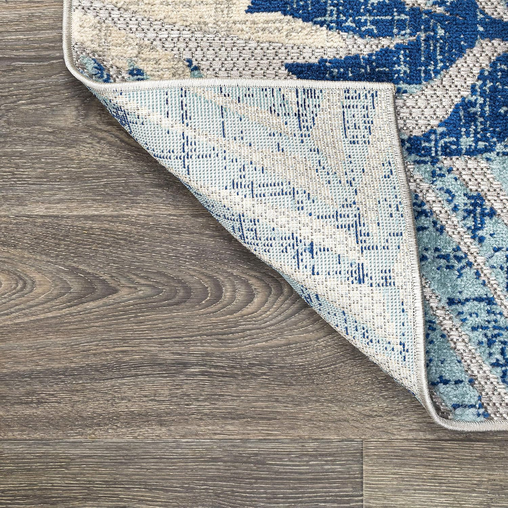 JONATHAN Y Tropics Palm Leaves Indoor Outdoor Area Rug 8X10 Gray/Blue