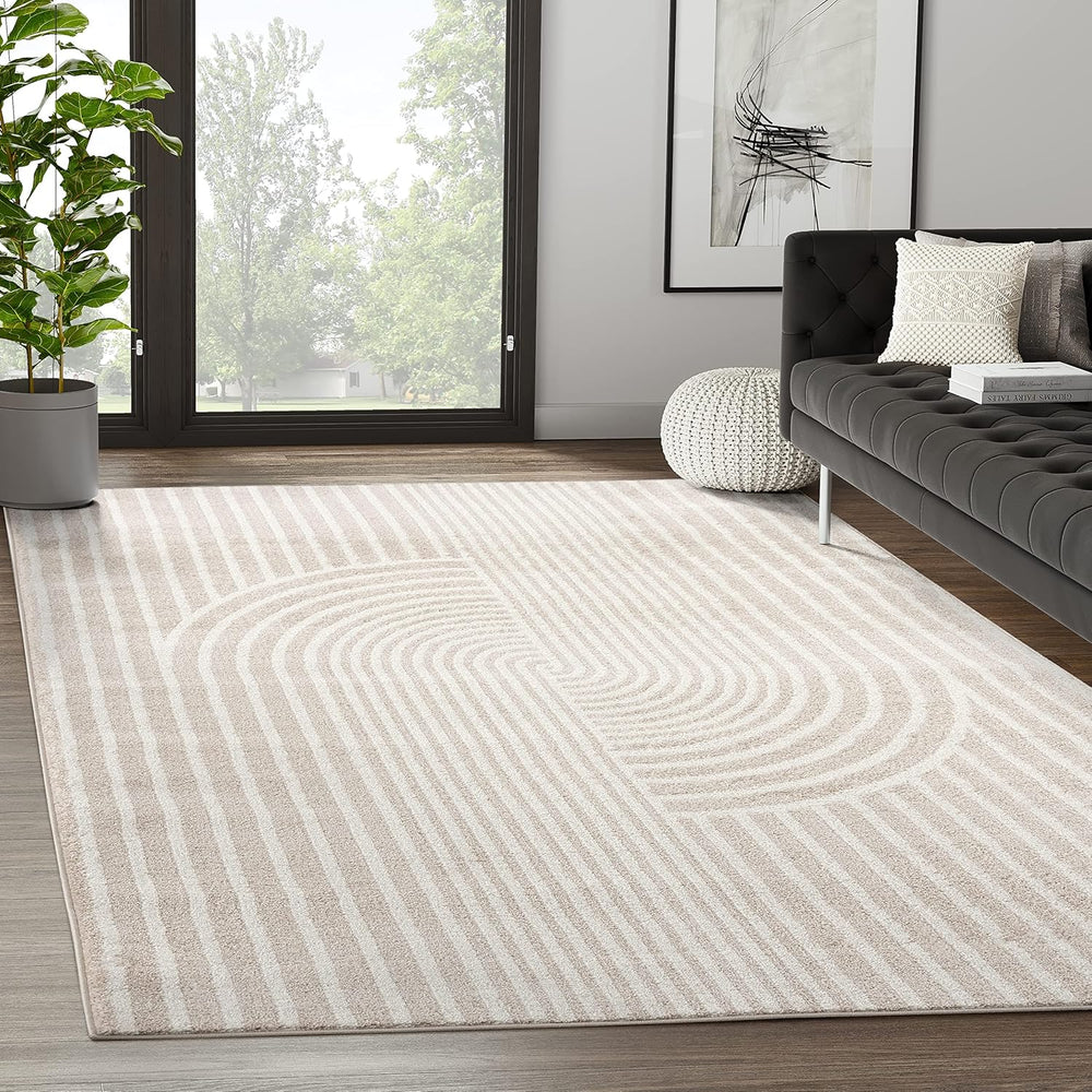 Abani Area Rug for Living Room -Nuevo 6' x 9' Beige Arch Pattern Area...