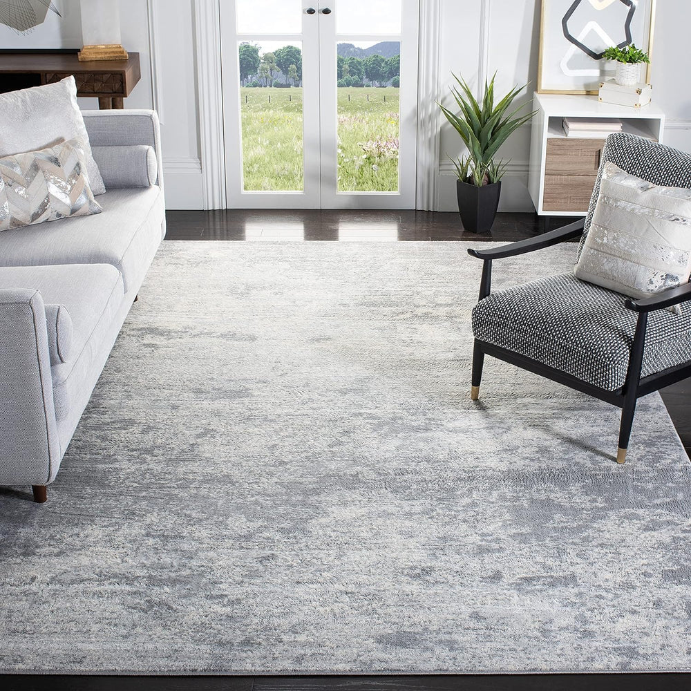 SAFAVIEH Brentwood Collection 8' x 10' Grey/Ivory BNT822H Modern Abst...