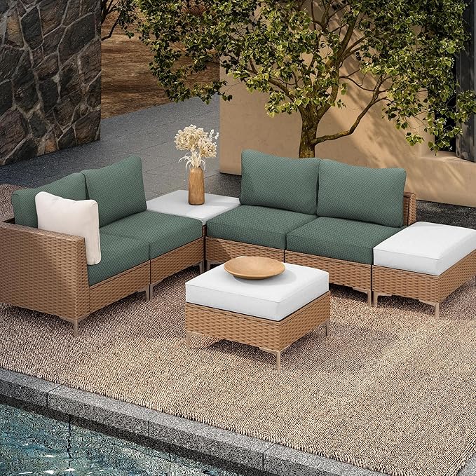 8Pcs Outdoor Cushion Covers, Patio Cushion Covers, Stretch Elastic Slipcovers