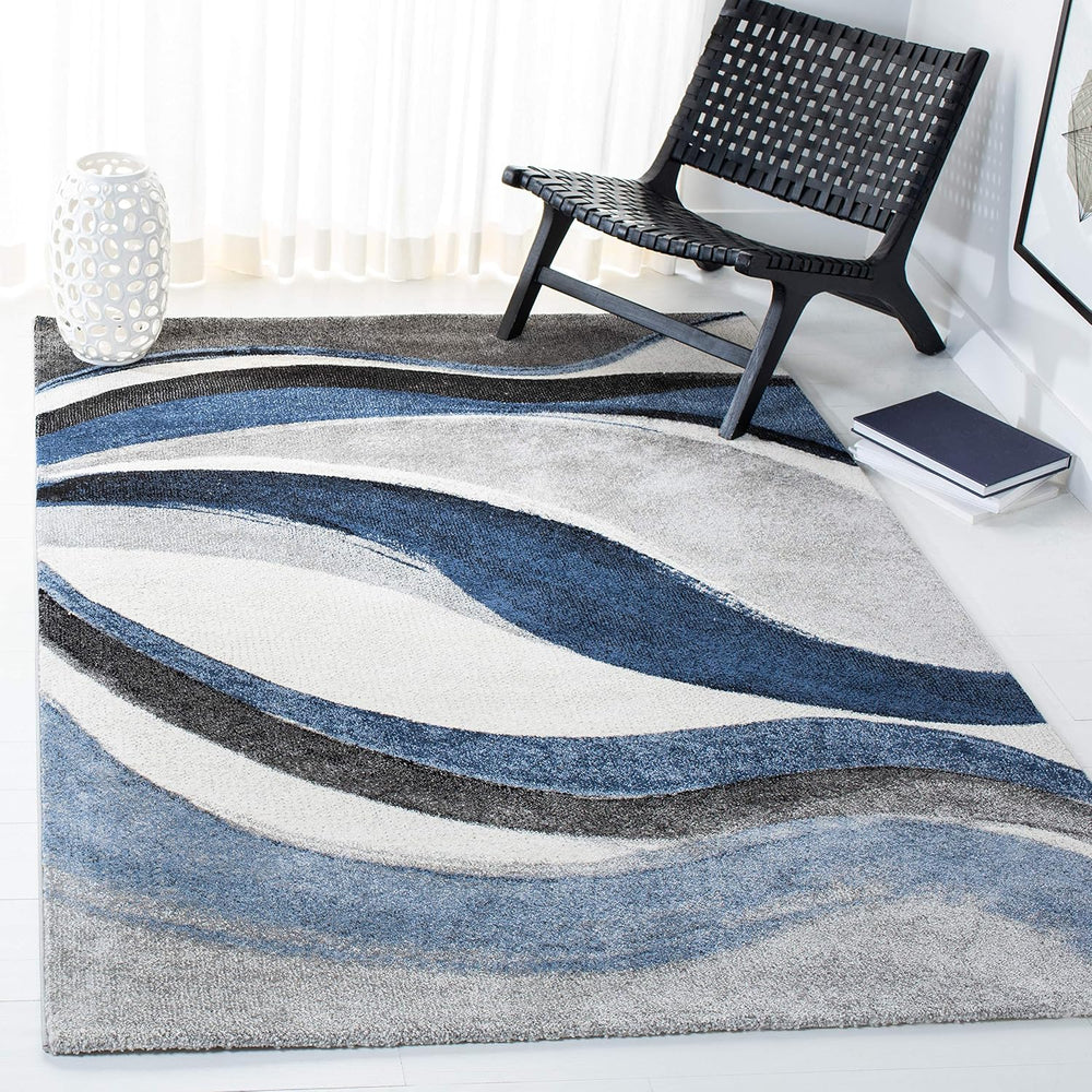 SAFAVIEH Hollywood Collection Accent Rug - 4' x 6', Grey & Blue, ...