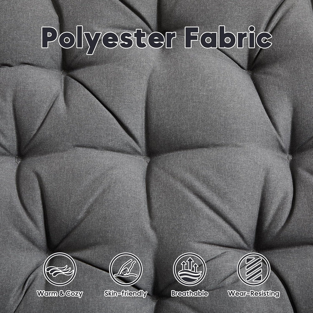 Comfortable 36" Ergonomic Wicker Papasan Chair, 360ยฐ Swivel Wicker Accen...
