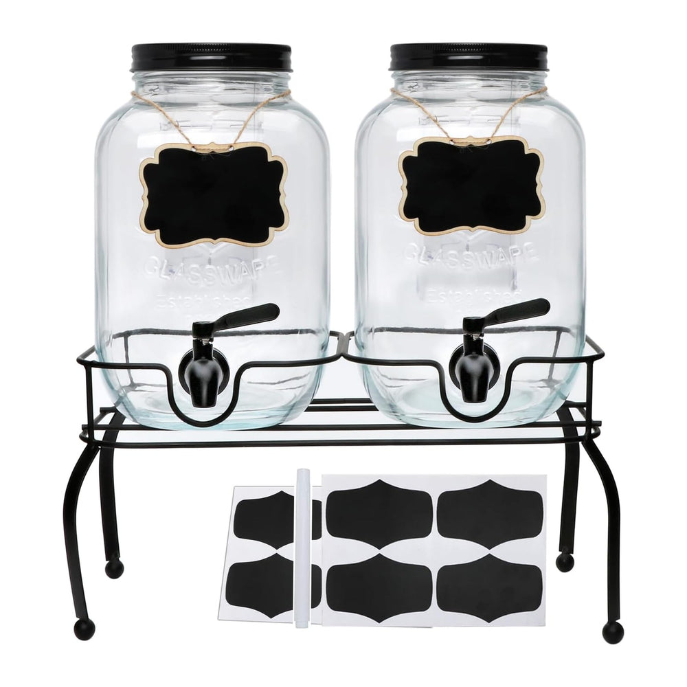 1-Gallon Drink Dispenser, Accguan Glass Water Dispenser (2pcs)
