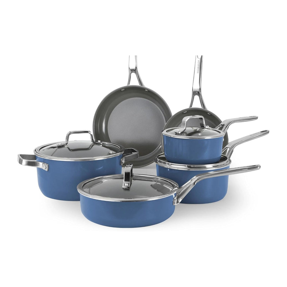10-Piece Nonstick Ceramic Cookware Set, Non-Toxic Ceramic Coated Aluminum Pots