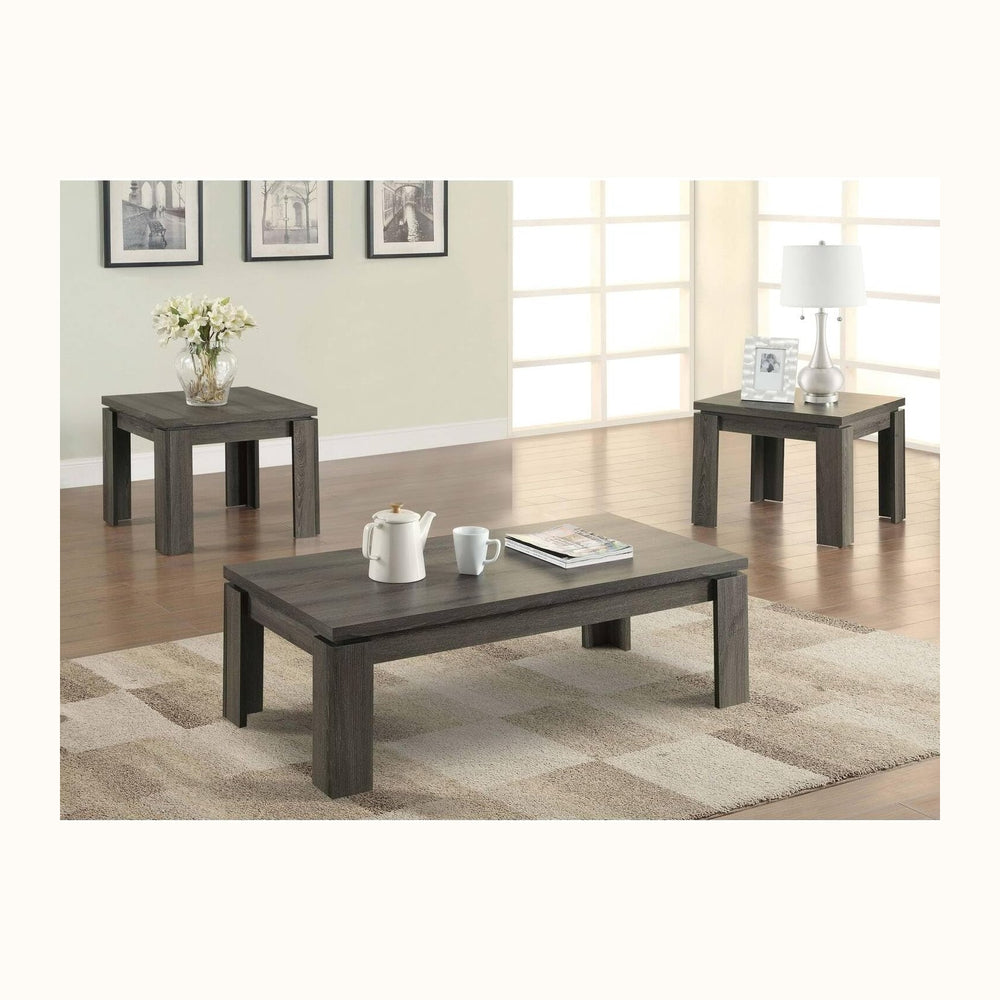3-piece Occasional Table Set Weathered Grey 701686