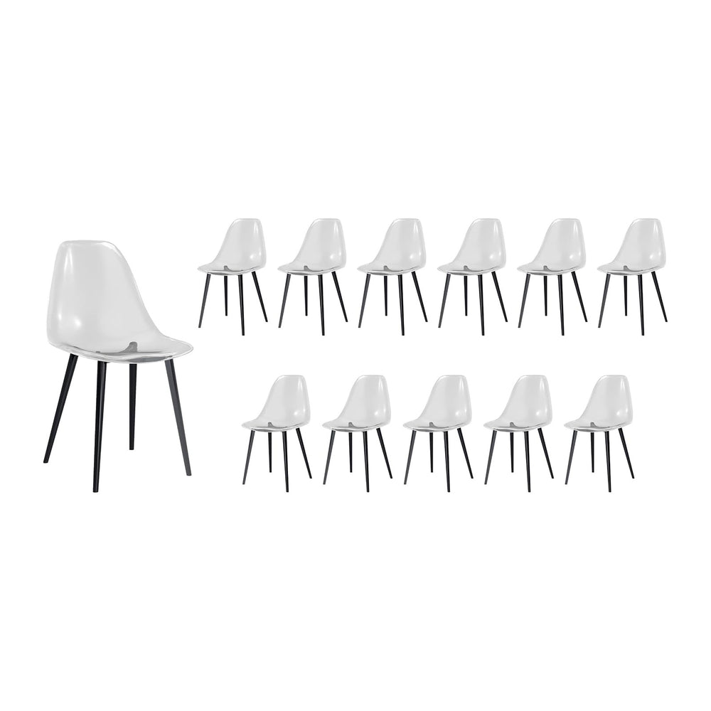 Baysitone Clear Dining Chairs Set of 12, Modern Kitchen Chairs with Transpare...