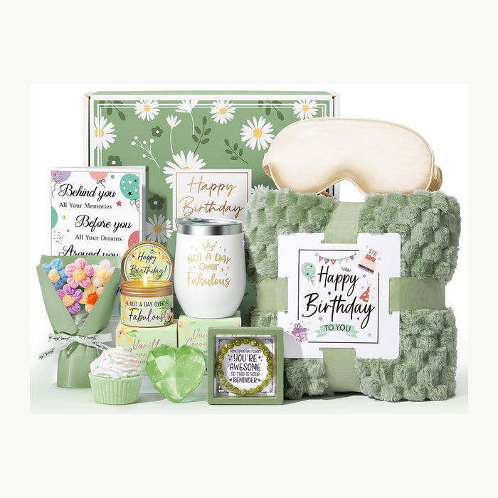 Birthday Gifts Basket for Women Mom Sister Her, Happy Birthday Spa Gift Box | Womens Birthday Gifts Set for Women Friendship Unique, Self Care Birthday Gifts Ideas for Best Friends Wife Daughter Grandma