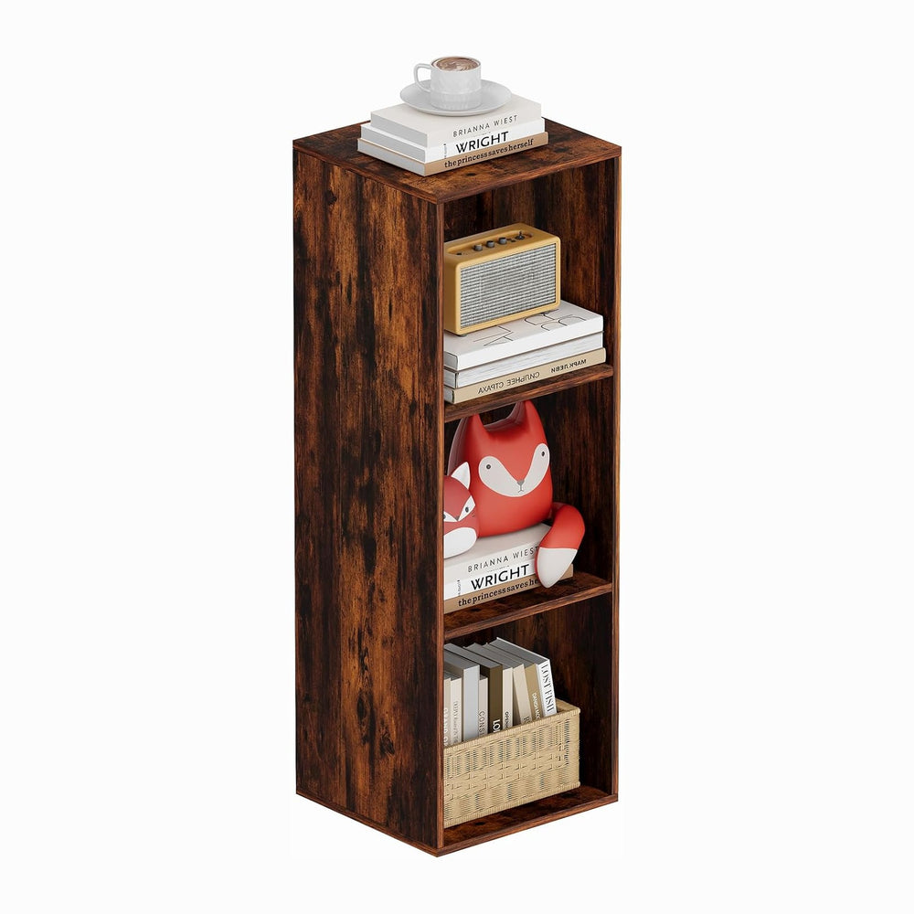 Book Shelf, Wooden Cube Storage Organizer with 11" Open Cubes, Stackable...
