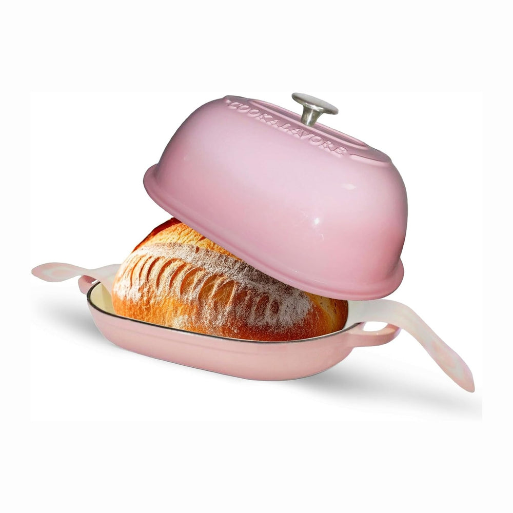 Cast Iron Bread Oven, 6 QT Bread Oven, Thick Enameled Loaf Pan