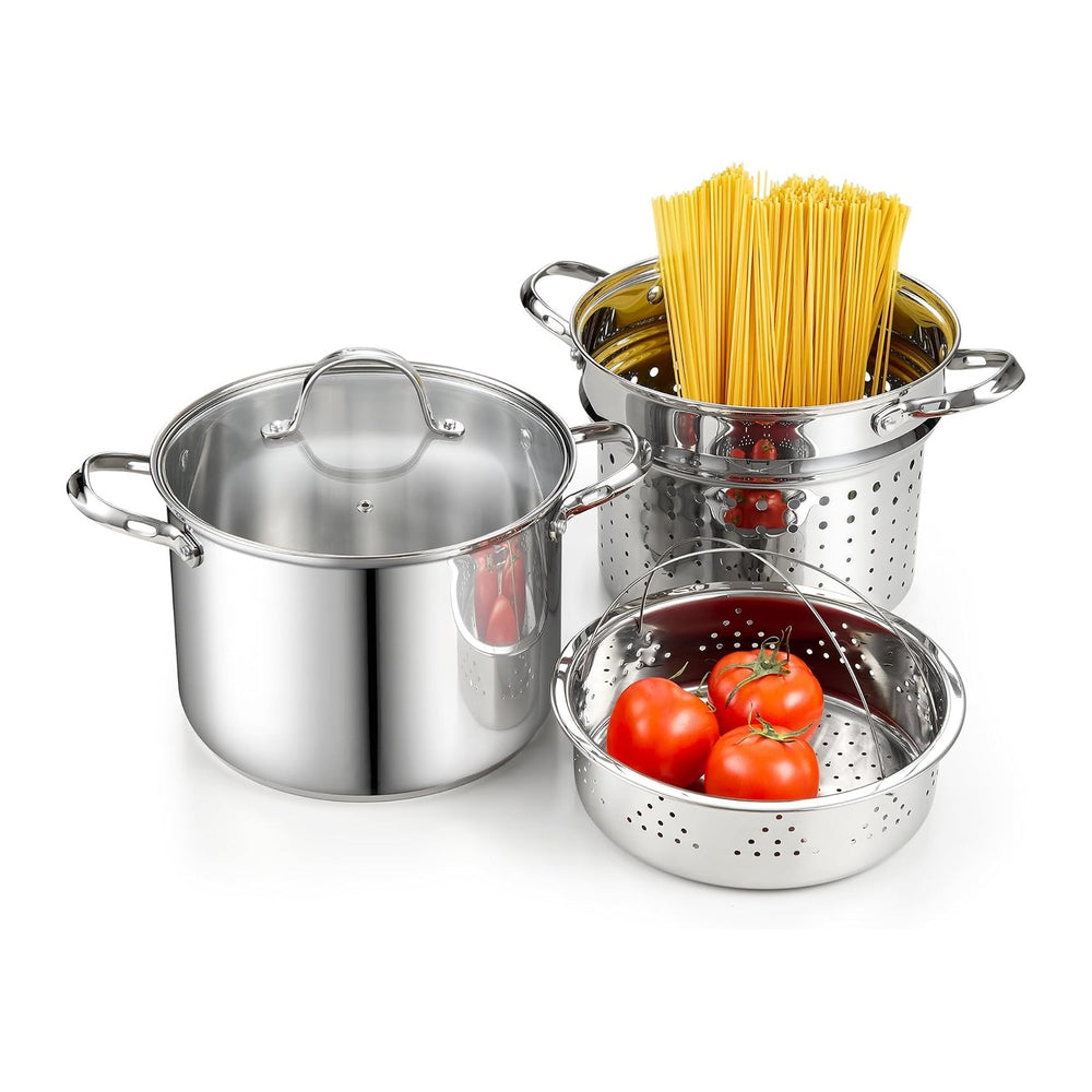 Cooks Standard Pasta Pot with Strainer Basket, 18/10 Stainless Steel 8 Quarts