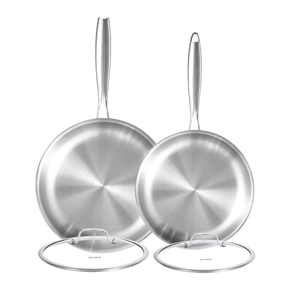 DELARLO Tri-ply Stainless Steel Frying Pan Set