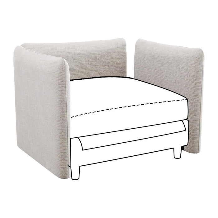 DreamDashio Chenille Armrest/Backrest Adjustable Angle for Modular Sectioanl Sofa, 3 Pieces, Beige