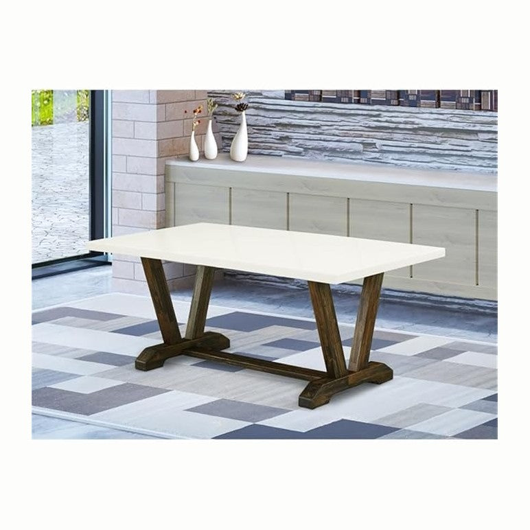 East West Furniture VT727 V-Style Kitchen Table - a Rectangle Dining Table To...
