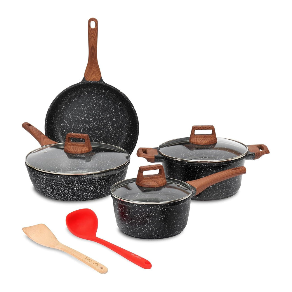 ESLITE LIFE Nonstick Cookware Sets, Compatible (9 Pcs)