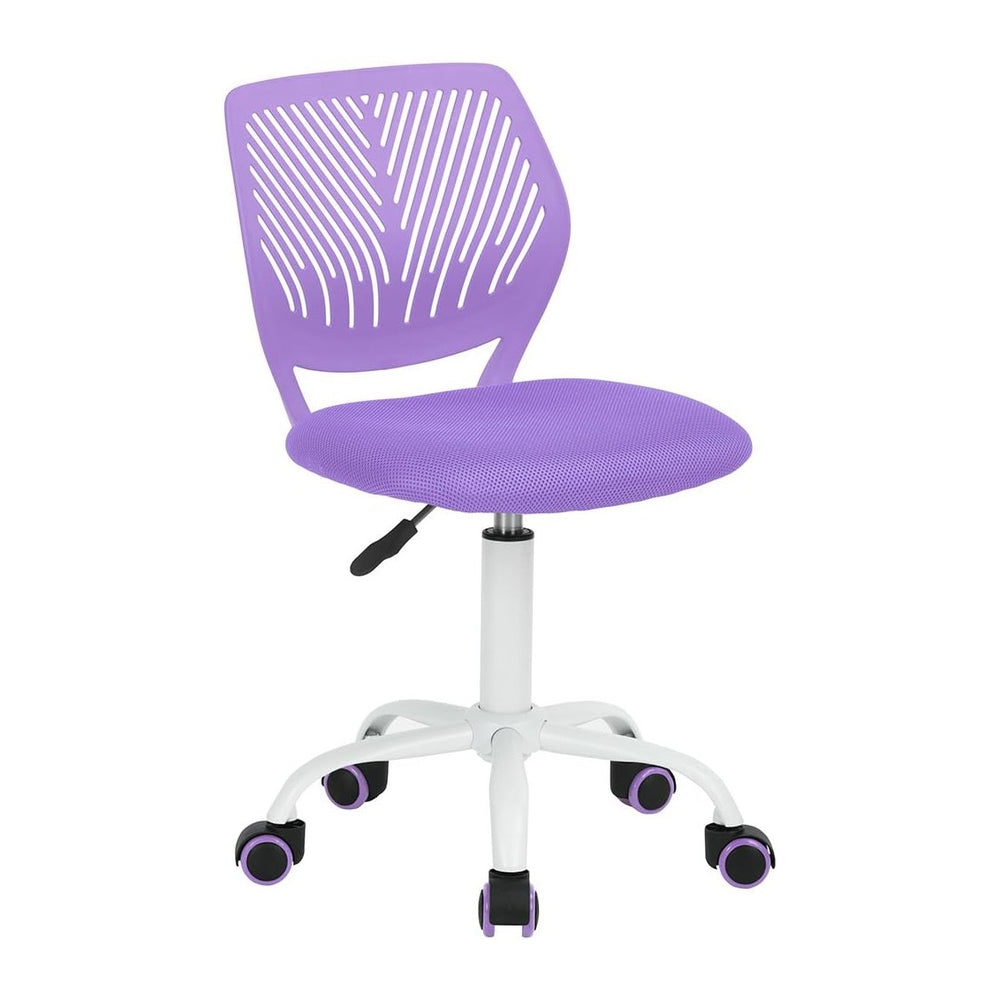 FurnitureR Teens Girls Task Chair 360 Swivel, Low Mid PP Mesh Back Fabric Sea...