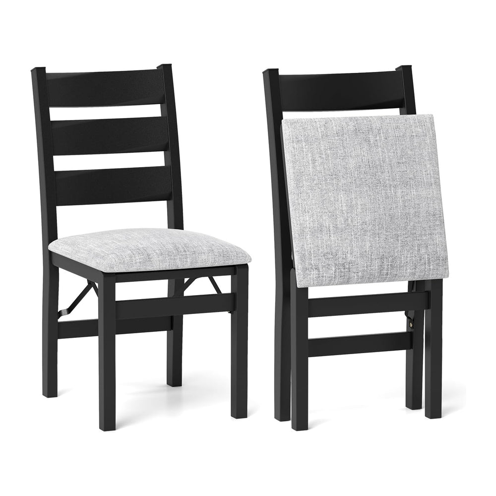 Giantex Modern Folding Dining Chairs Set, Upholstered Kitchen Chairs with Sla...