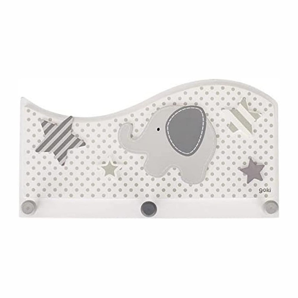 'Goki 60737 Coat Rack Wooden Elephant/Stars, Grey