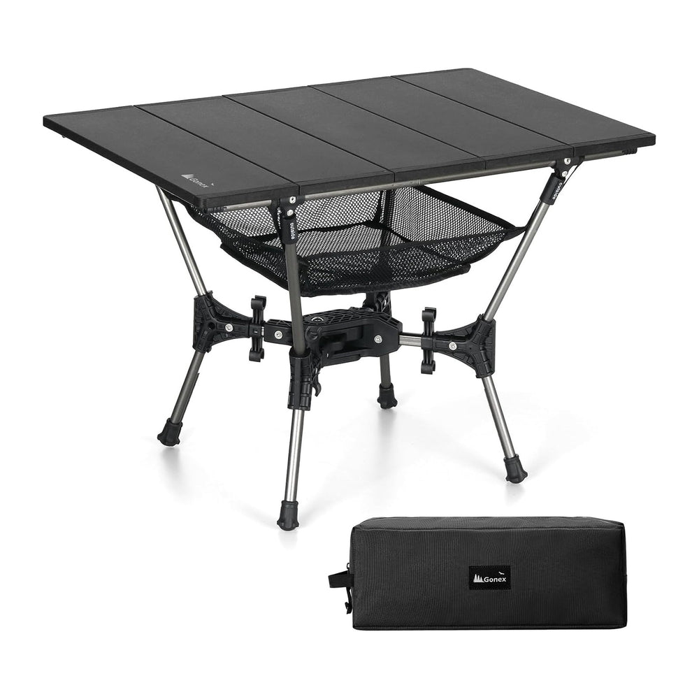 Gonex Foldable Camping Table, Portable Aluminum Roll Up Top Camp Side Table