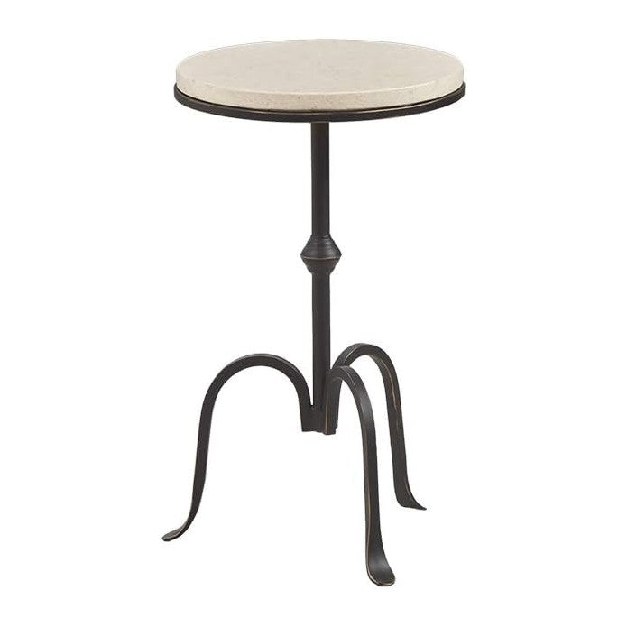 Gracie Mills Barron Marble Top Pedestal Accent Table