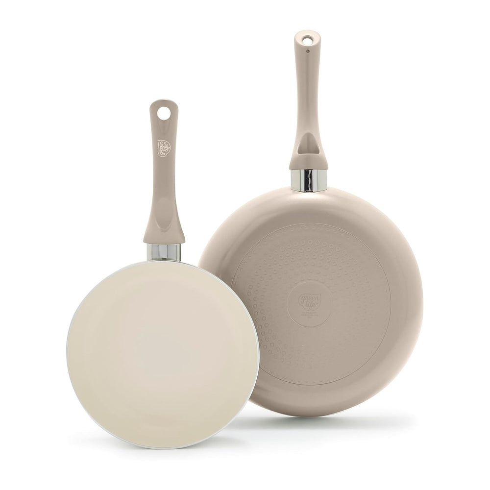 GreenLife 2-Piece Nonstick Frying Pan Set, 8” & 10” Skillets, Non-Toxic C...