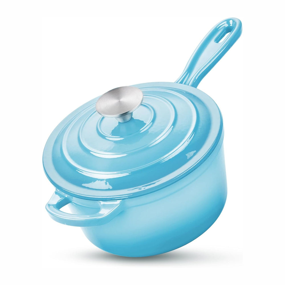 HaSteeL 1 QT Cast Iron Enamel Saucepan