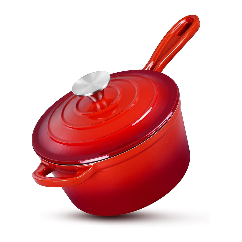 HaSteeL 1 QT Cast Iron Saucepan, Mini Enamel dutch oven