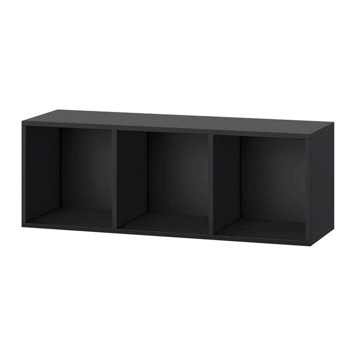 IOTXY DIY Modular Cube Bookcase - CubeXY Customizable Stackable Expandable Basic Shelving Units, 3-Cube Wooden Open Bookshelf for Fabric Storage Bin Organizer, Black