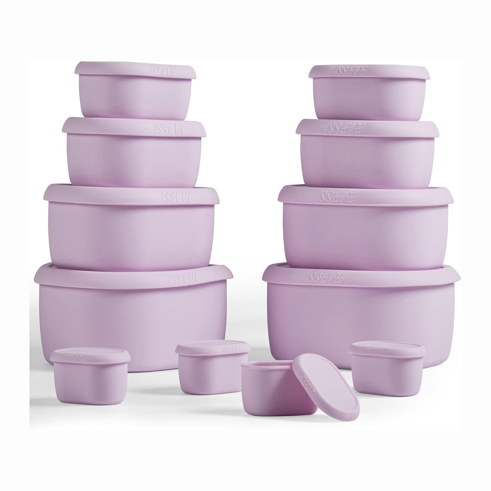 ISSEVE 12Pcs/Set Nesting Silicone Food Storage Containers