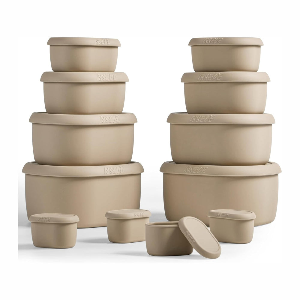 ISSEVE 12Pcs/Set Nesting Silicone Food Storage Containers