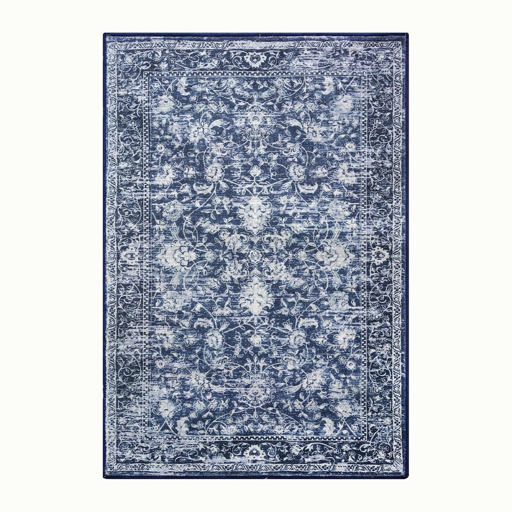 KILOCOCO Area Rug 3x5 Washable Entryway Rug Non Slip Blue Kitchen Rugs