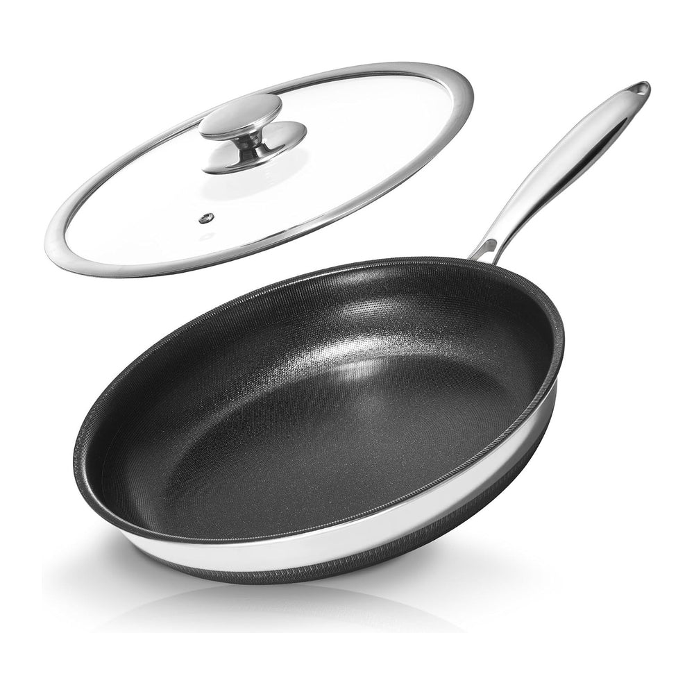 KOKHUB 12" Titanium Ceramic Nonstick Frying Pan, Non-Toxic Tri-Ply Stain...
