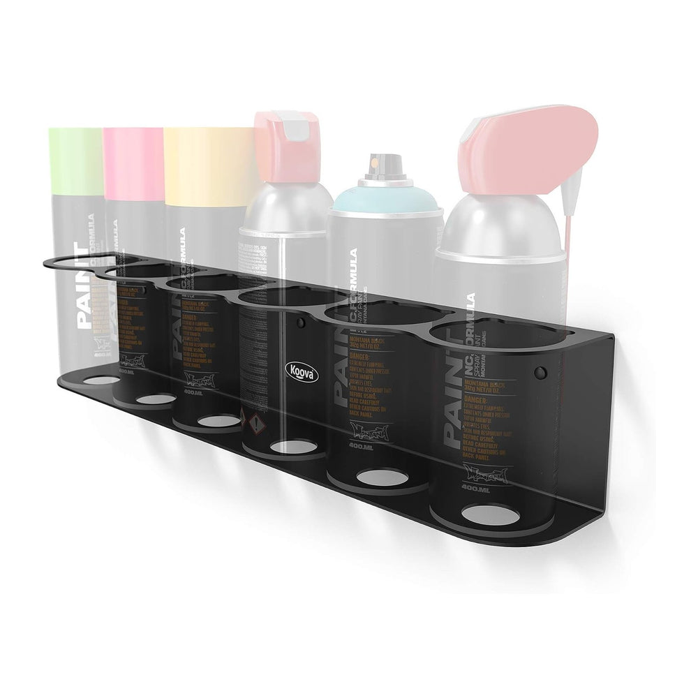 Koova 6 Aerosol Spray Can Holder | Easy Install Wall Mount | Heavy-Duty Powde...