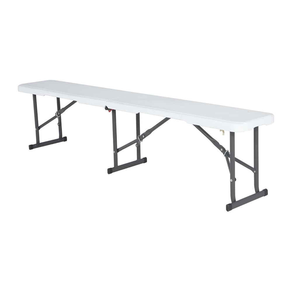 LIFETIME Portable Folding Bench, 6‑Foot Fold‑in‑Half, UV‑Resistant Seat, Powd...
