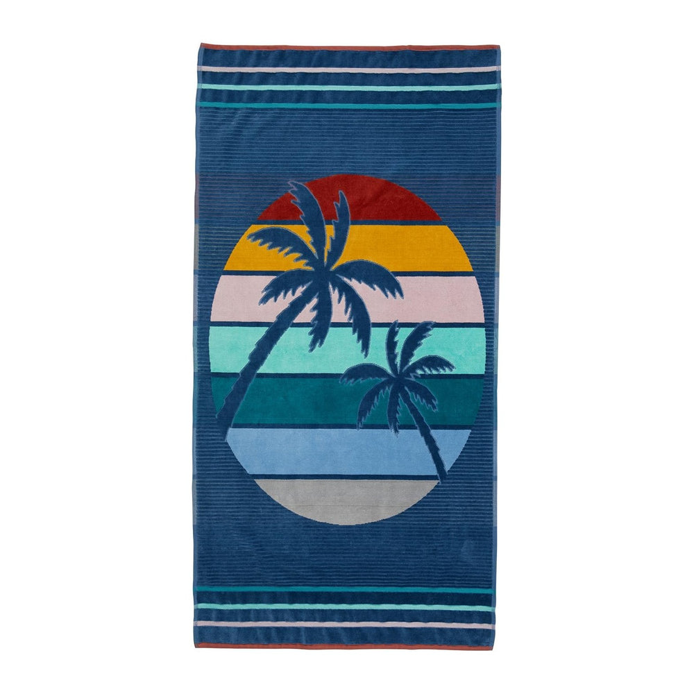 Loon & Lake Luxury Beach Towels Set of 2 - Palm Sunset | 2 Pack | 30"...