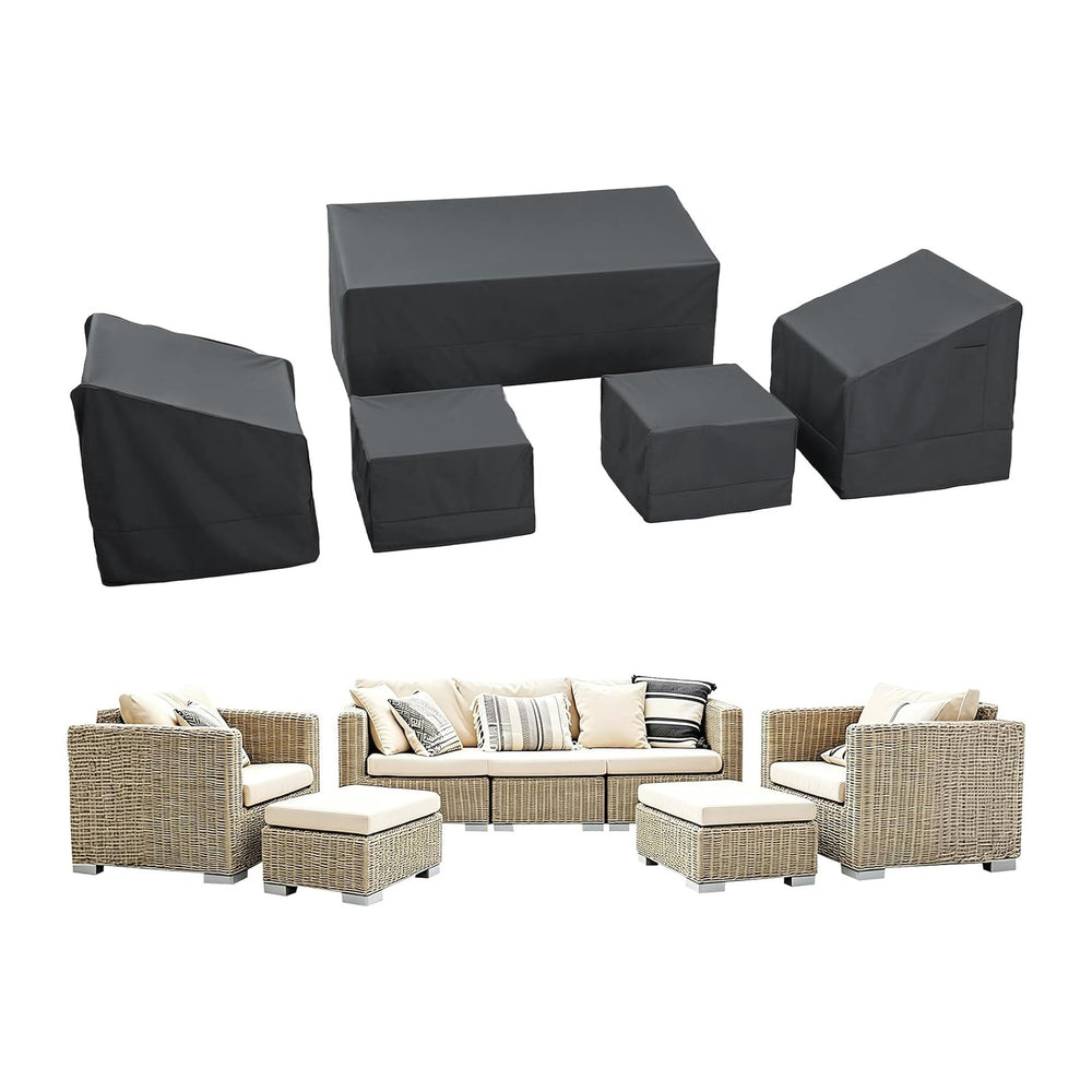 Loriano 5 Piece Patio Furniture Covers Set – Heavy-Duty 600D Oxford Fabric Wa...