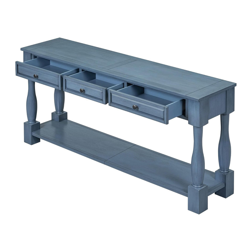 Merax Long Console Table with Drawers and Shelf for Entryway, 63" Sofa T...