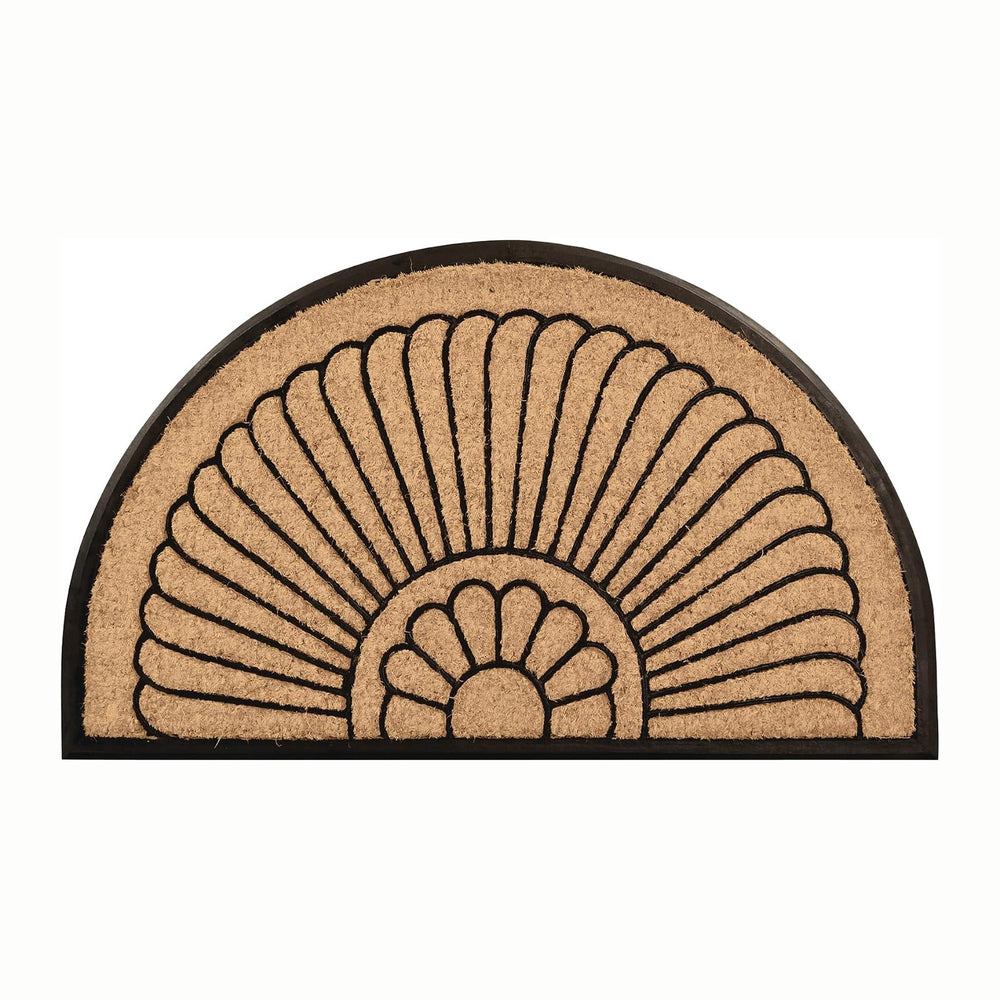 Notrax All Weather Rubber-Backed Natural Coco Coir Half Circle Door Mat