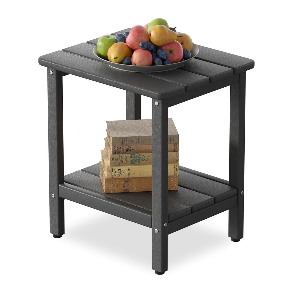 Outdoor Side Table, 17.7-Inch Small Adirondack Patio Side Table