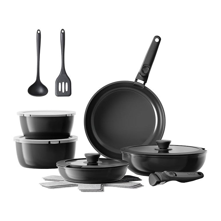 Redchef 16pcs Ceramic Pots and Pans Set Non Stick, Nonstick Kitchen Cookware Set
