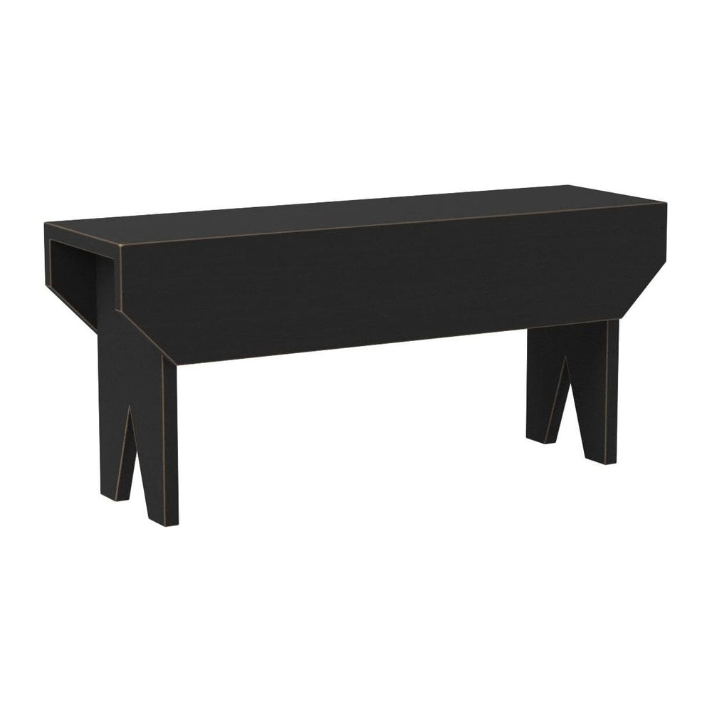 Sawdust City Wooden Bench 3ft Long (Old Black)