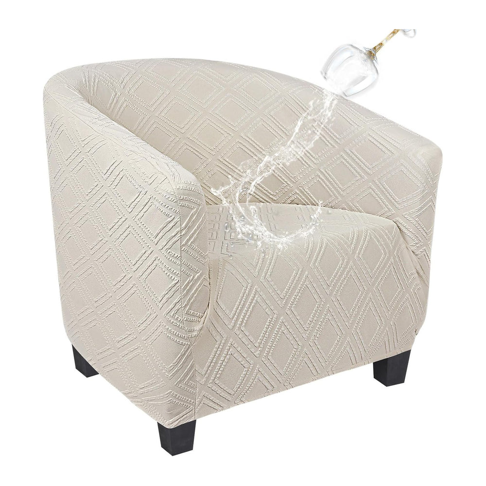SearchI Waterproof Club Chair Slipcover Stretch Barrel Chair Covers Jacquard ...