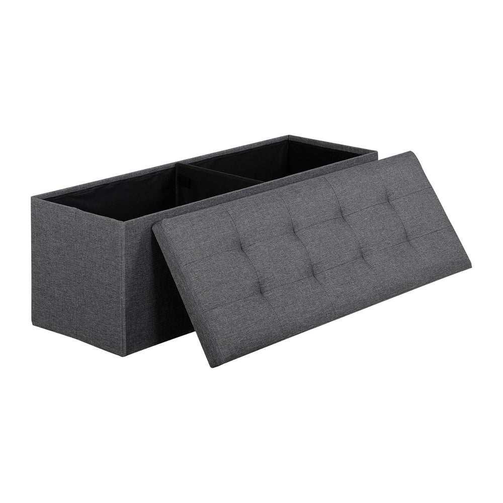 SUPER DEAL 43 Inches Folding Storage Ottoman Bench, Ottoman Foot Rest, Storag...