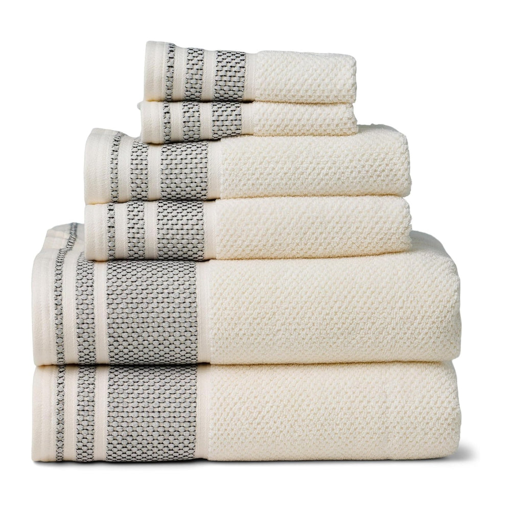 Texere 100% Organic Cotton Rice Weave Jacquard 700 GSM Luxury Bath Towel Set ...